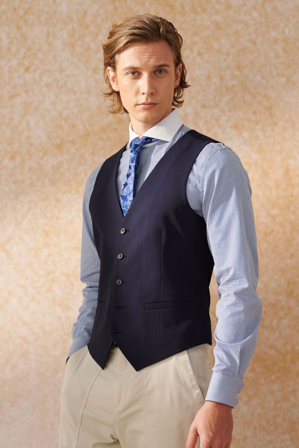 SST&C Navy Slim Fit Suit Vest | 0512404008  (Outlet)_0