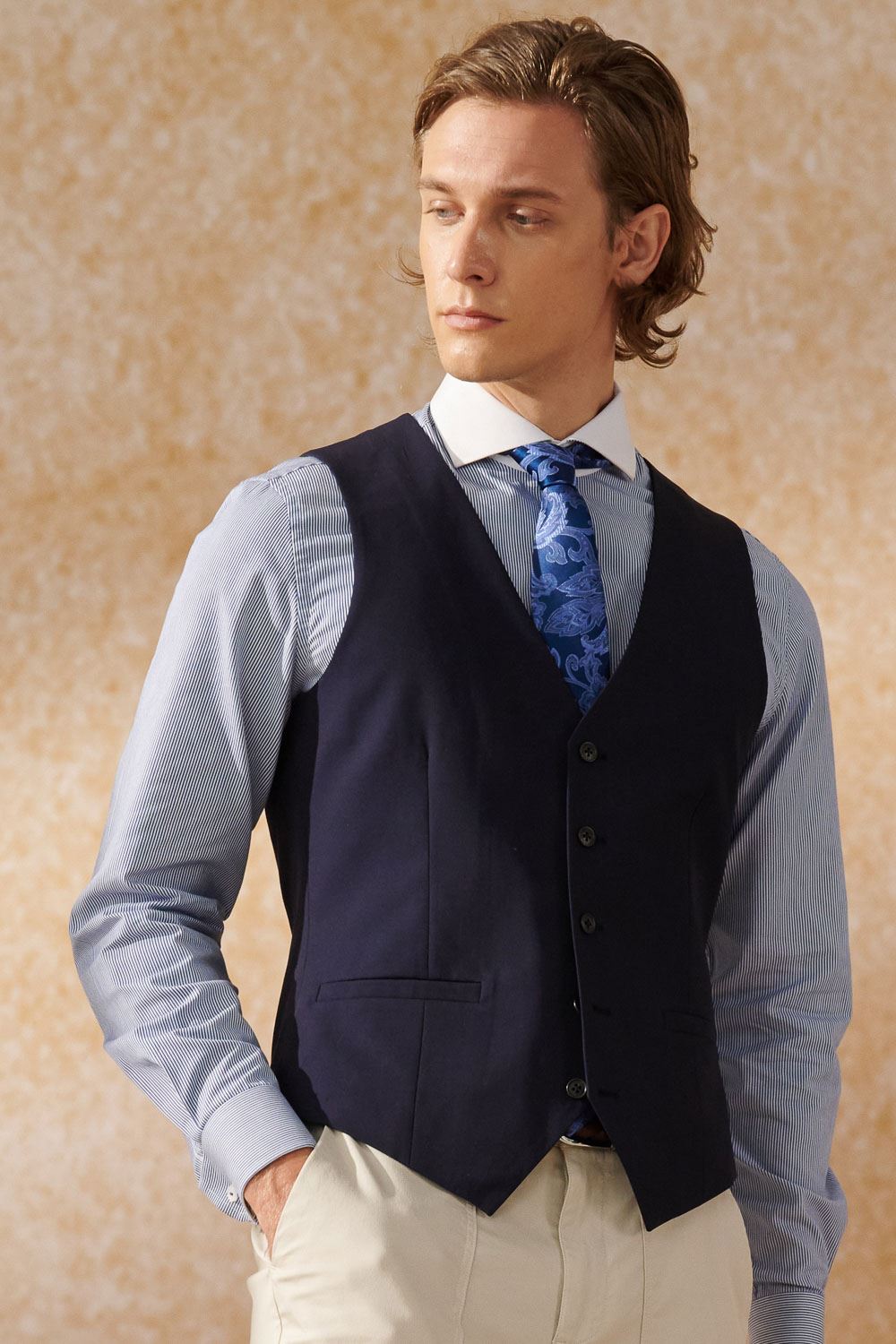 SST&C Navy Slim Fit Suit Vest | 0512404008  (Outlet)_1