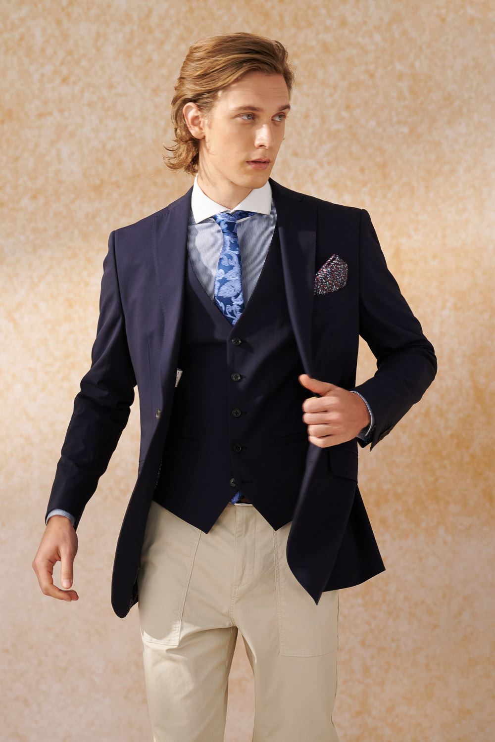 SST&C Navy Slim Fit Suit Vest | 0512404008  (Outlet)_5