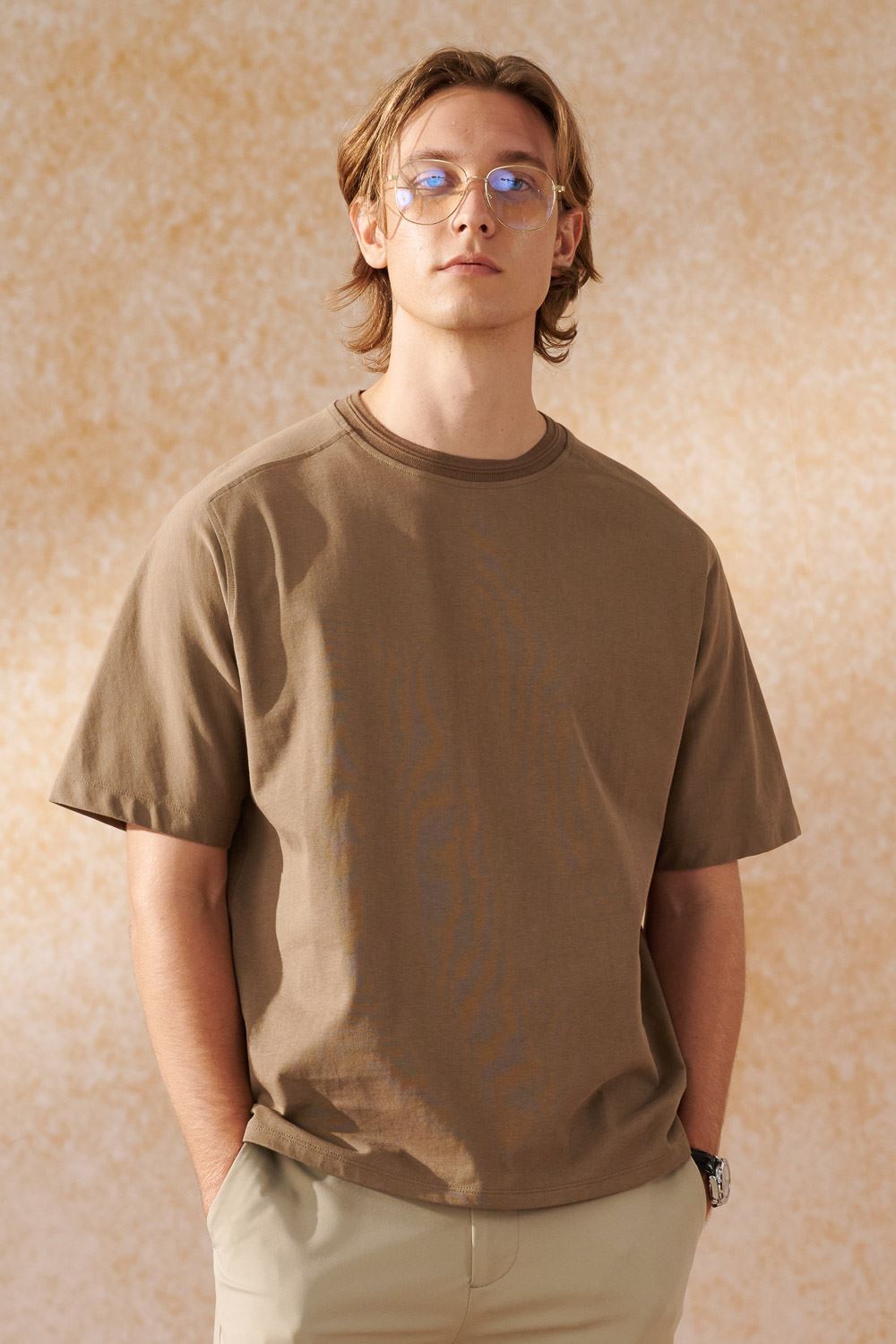SST&C Earth Brown Wide Cut T-Shirt | 1012404003  (Outlet)_0