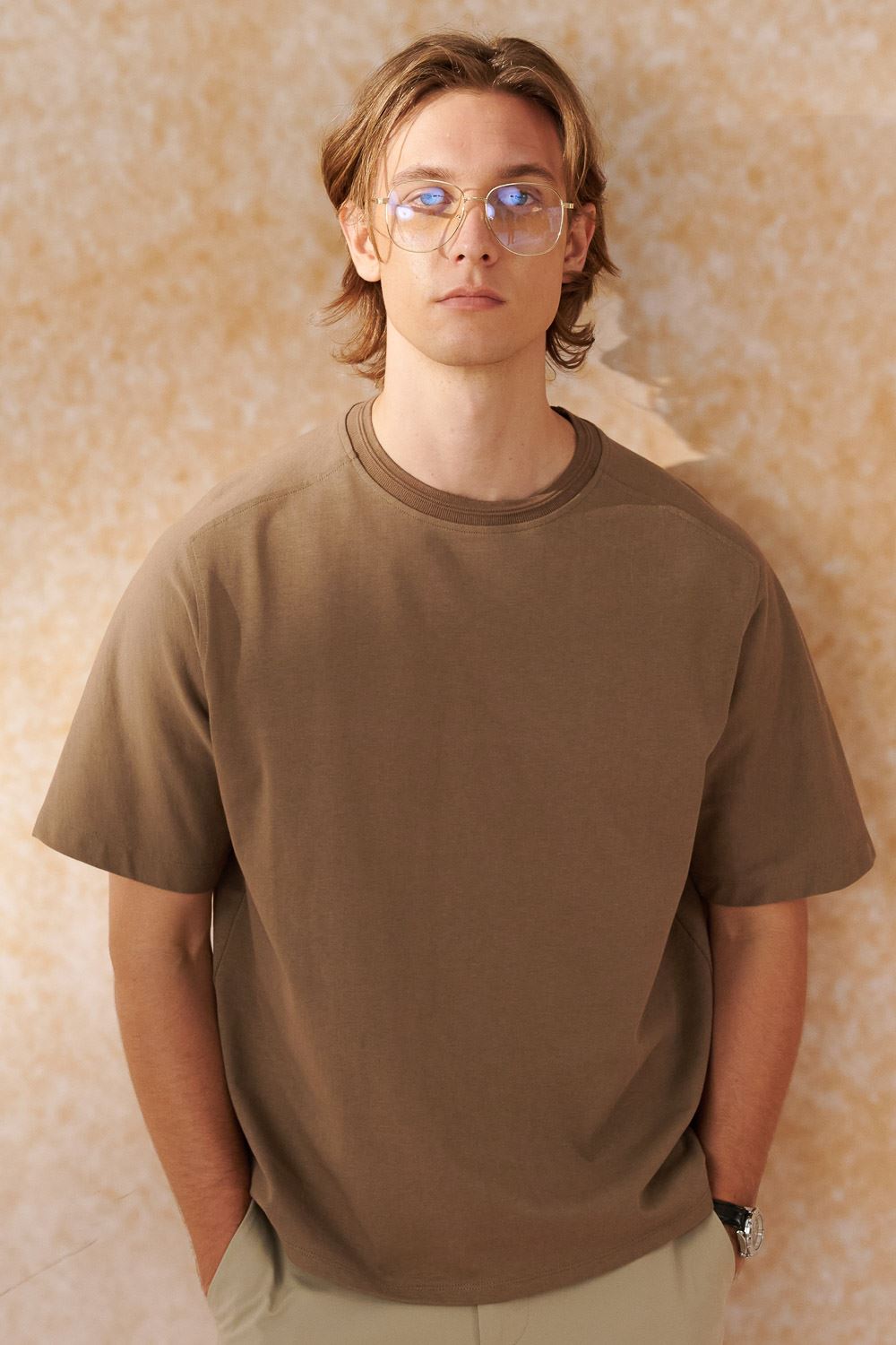 SST&C Earth Brown Wide Cut T-Shirt | 1012404003  (Outlet)_1
