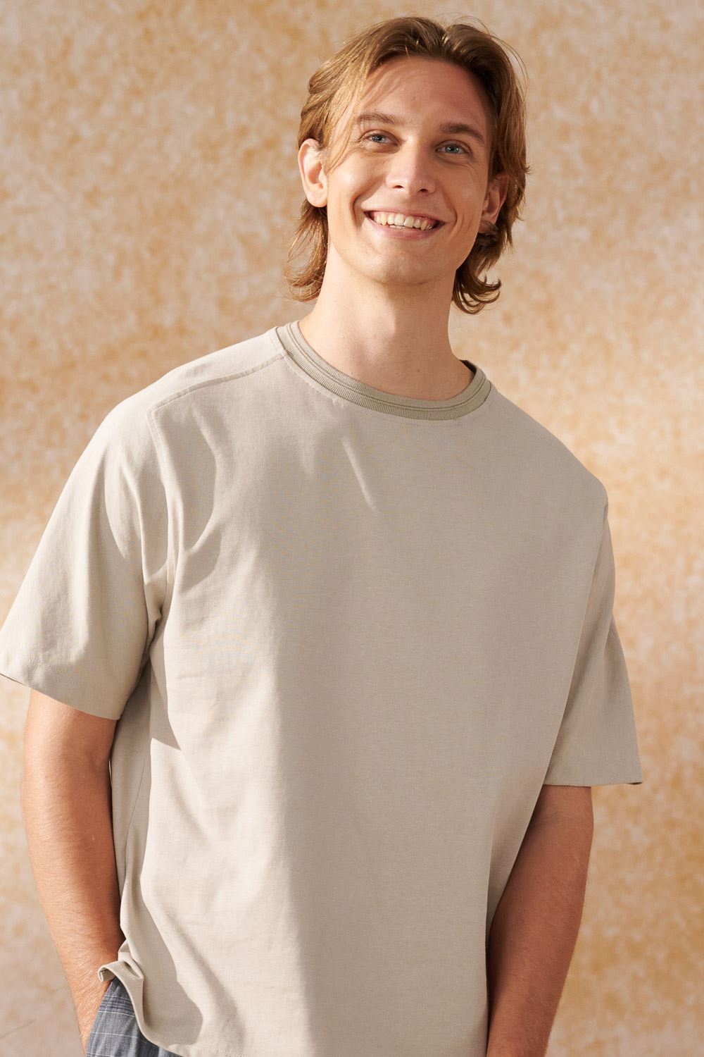 SST&C Stone Gray Wide Cut T-Shirt | 1012404004  (Outlet)_1