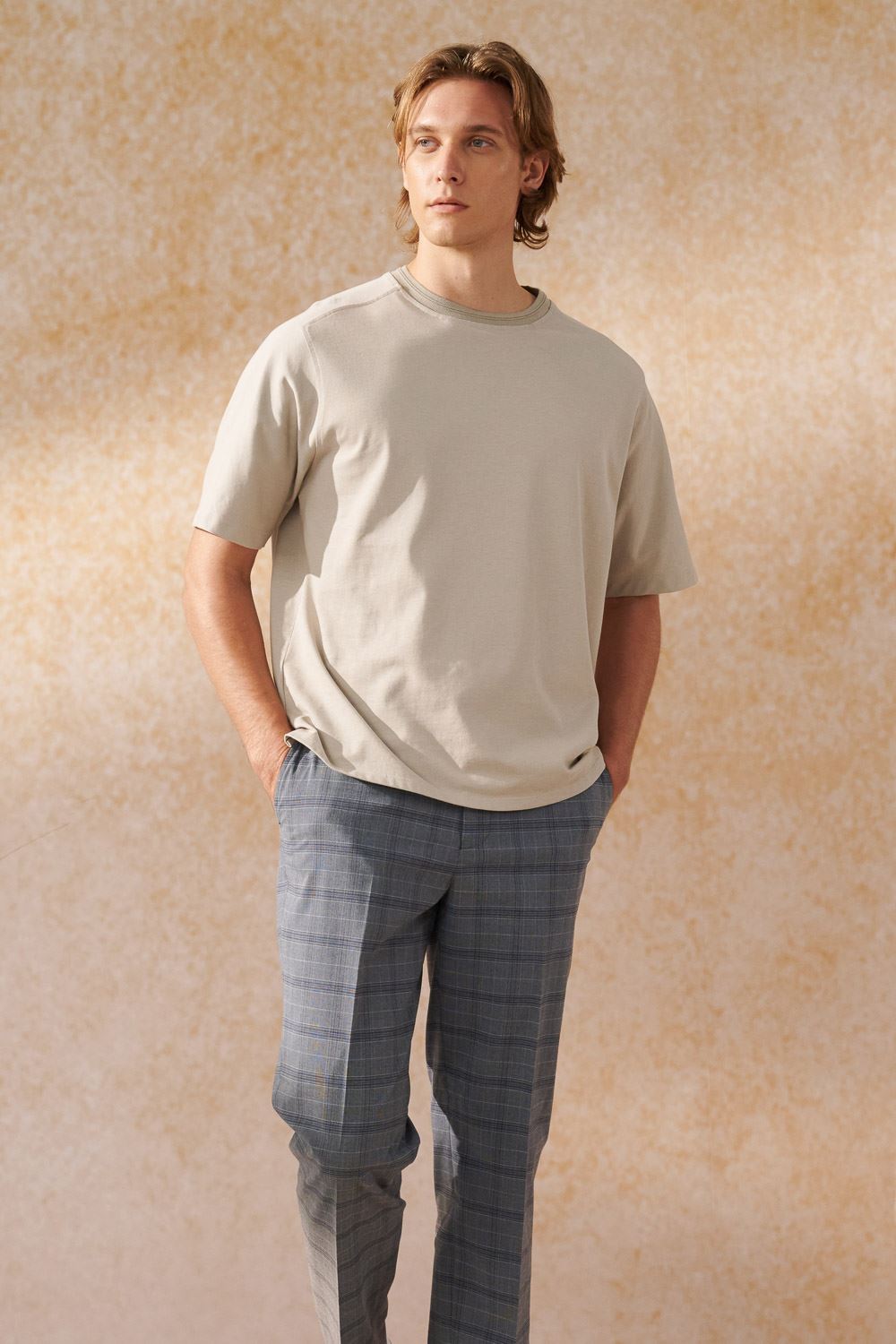 SST&C Stone Gray Wide Cut T-Shirt | 1012404004  (Outlet)_2