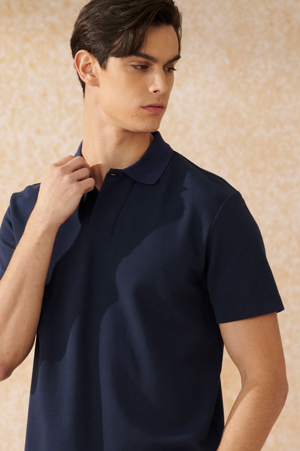 SST&C Deep Navy Blue Single-Button Lapel Short-Sleeved Top | 1012404006  (Outlet)_1