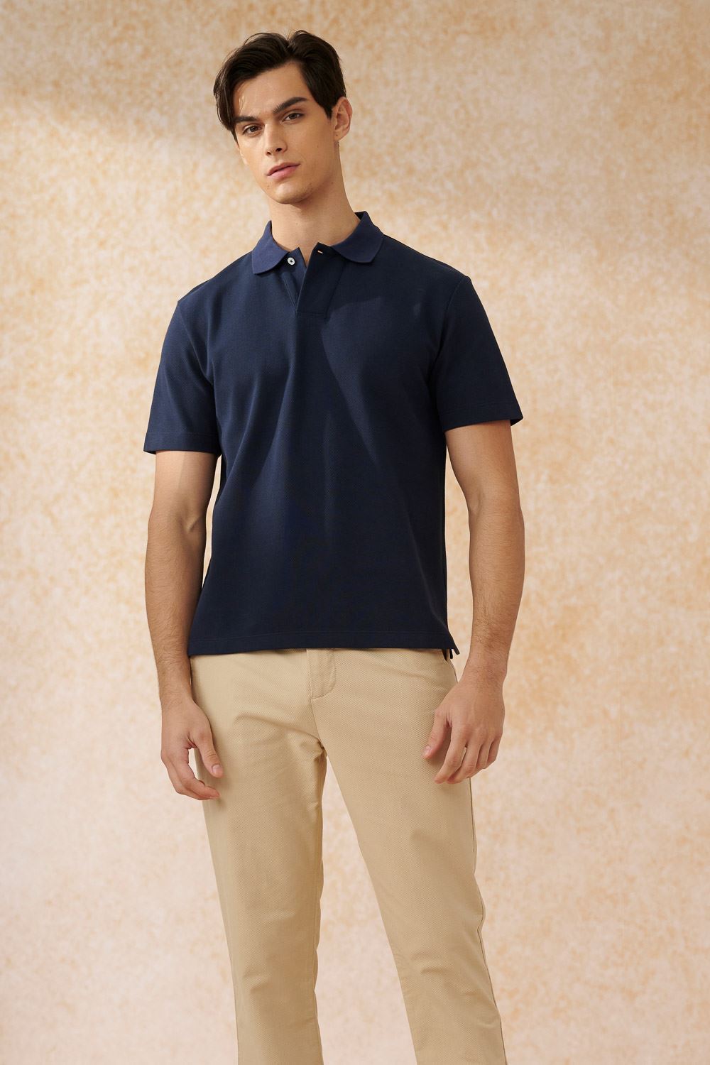 SST&C Deep Navy Blue Single-Button Lapel Short-Sleeved Top | 1012404006  (Outlet)_2
