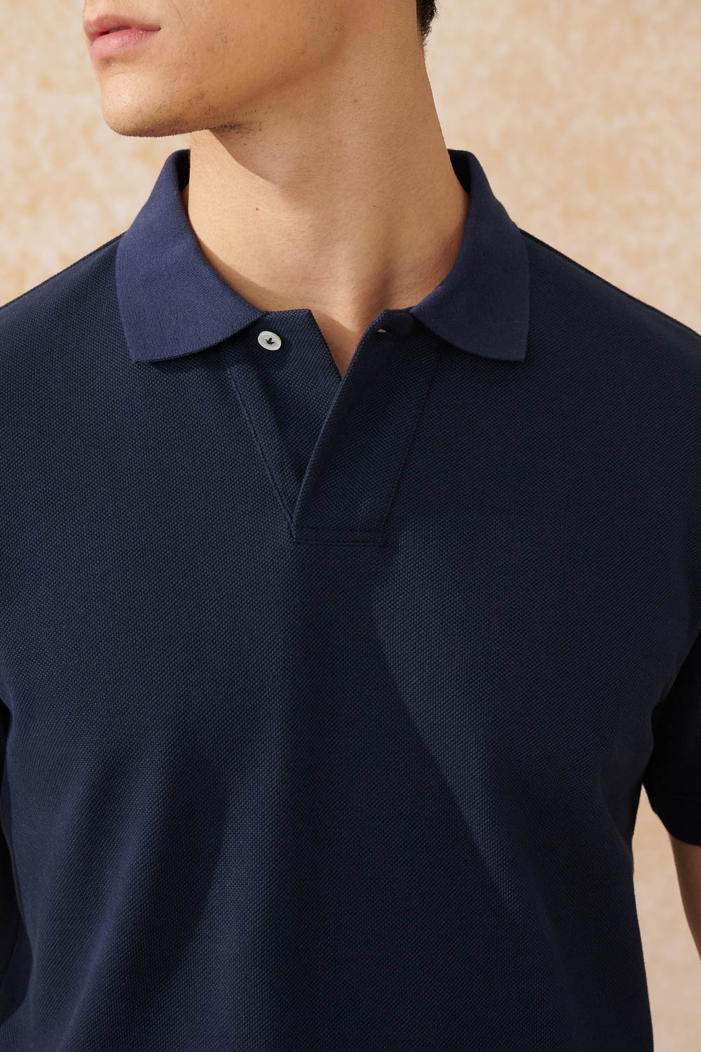SST&C Deep Navy Blue Single-Button Lapel Short-Sleeved Top | 1012404006  (Outlet)_4