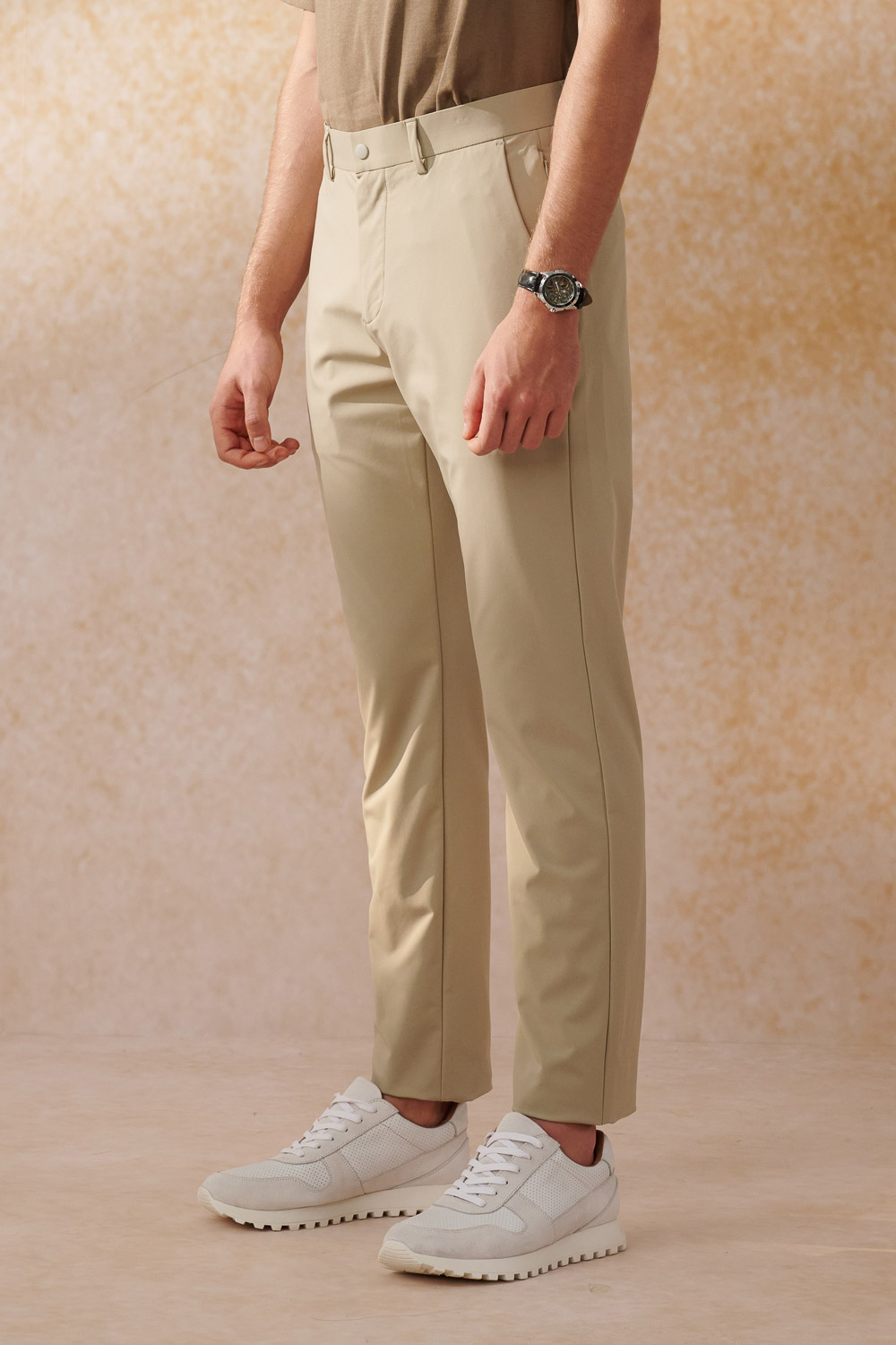 SST&C Khaki Slim Fit High Stretch Casual Trousers | 1212404002  (Outlet)_5