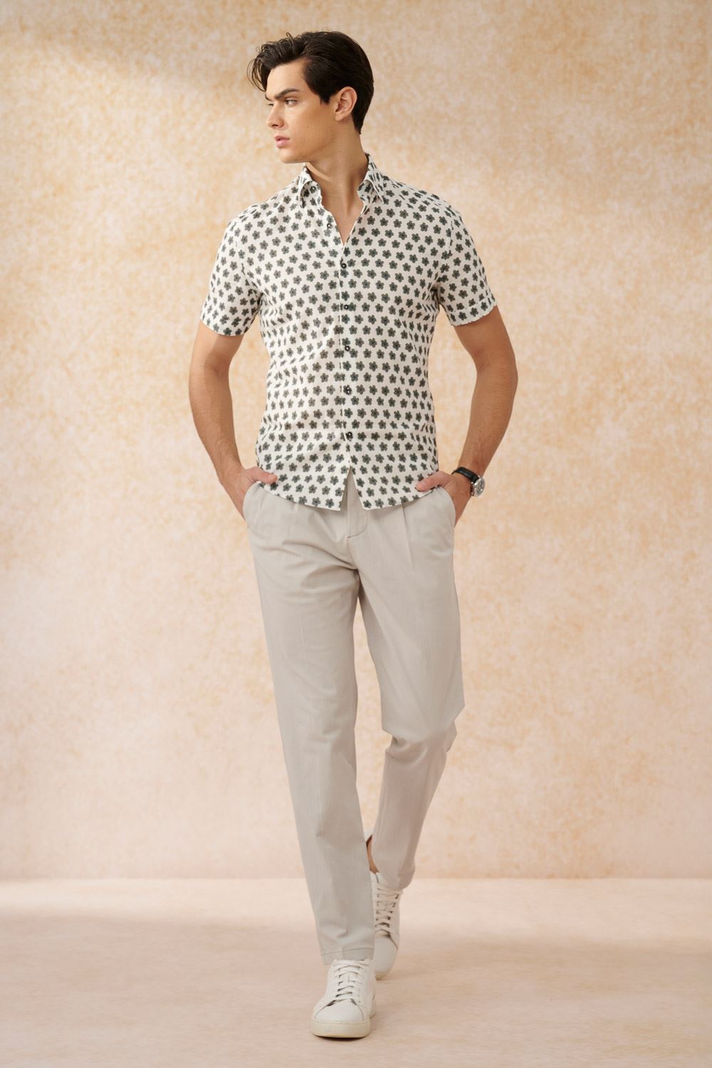 SST&C Light Gray Slim Fit Elastic Casual Trousers | 1212404003  (Outlet)_0