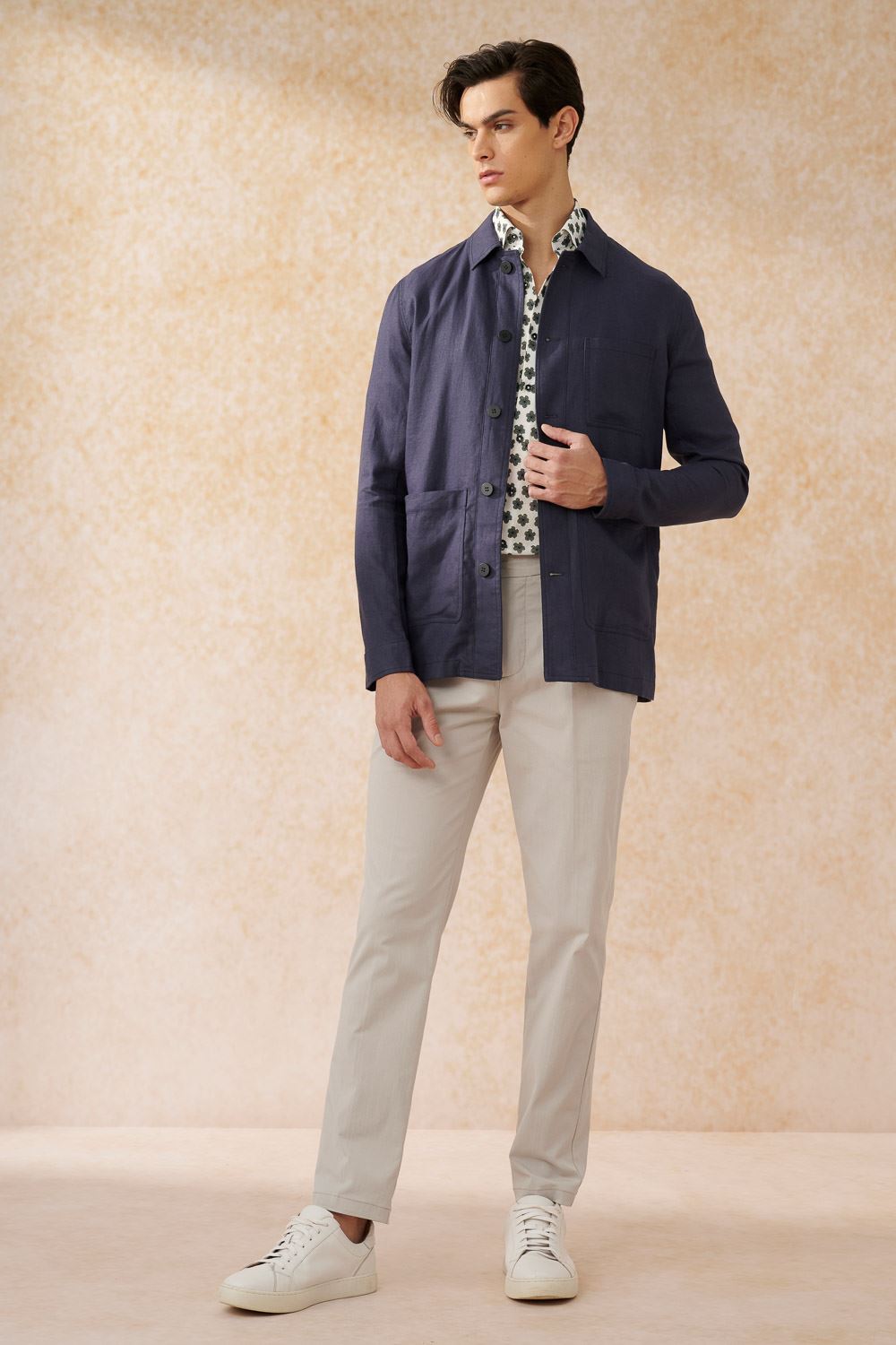 SST&C Light Gray Slim Fit Elastic Casual Trousers | 1212404003  (Outlet)_4