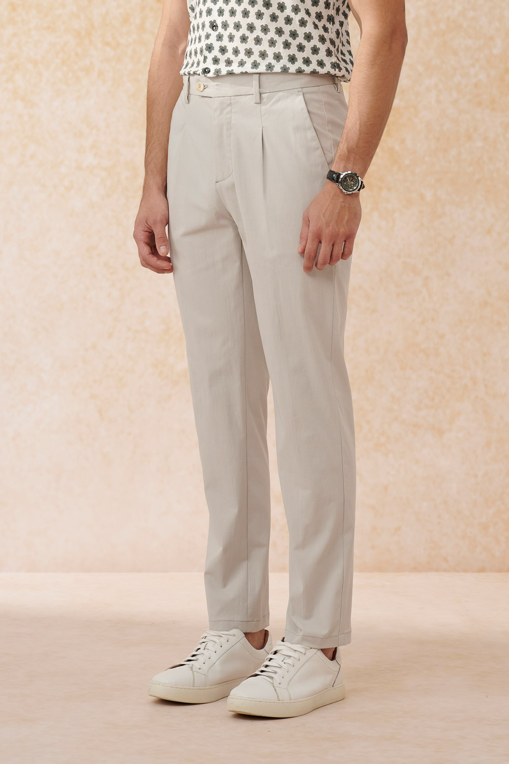 SST&C Light Gray Slim Fit Elastic Casual Trousers | 1212404003  (Outlet)_6