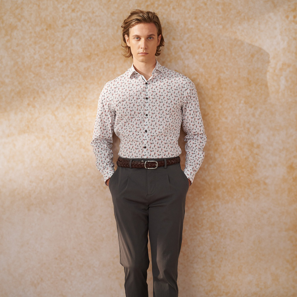SST&C Slate Gray Slim Fit Elastic Casual Trousers | 1212404004  (Outlet)_4