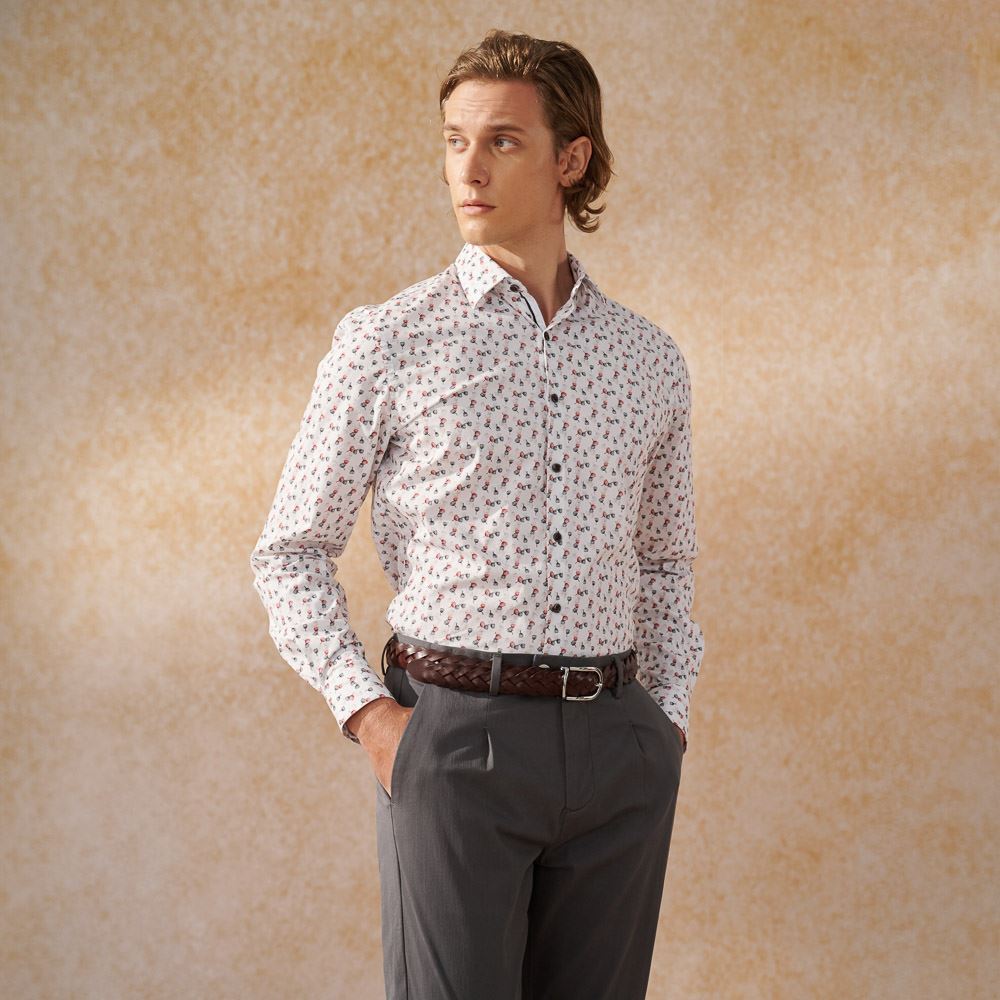 SST&C Slate Gray Slim Fit Elastic Casual Trousers | 1212404004  (Outlet)_5
