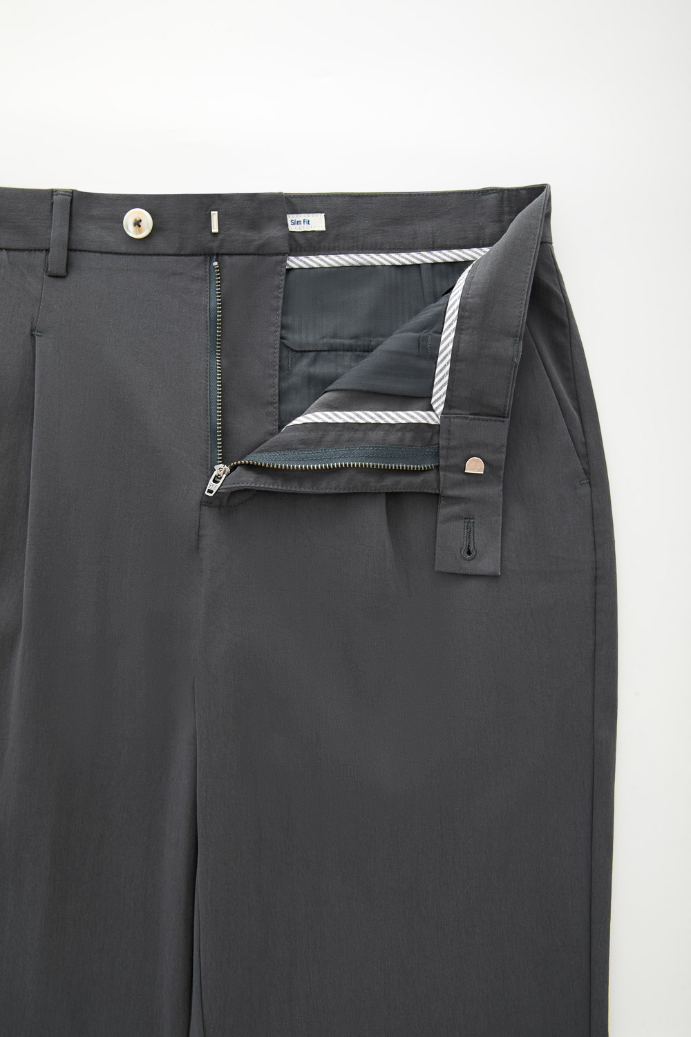 SST&C Slate Gray Slim Fit Elastic Casual Trousers | 1212404004  (Outlet)_8