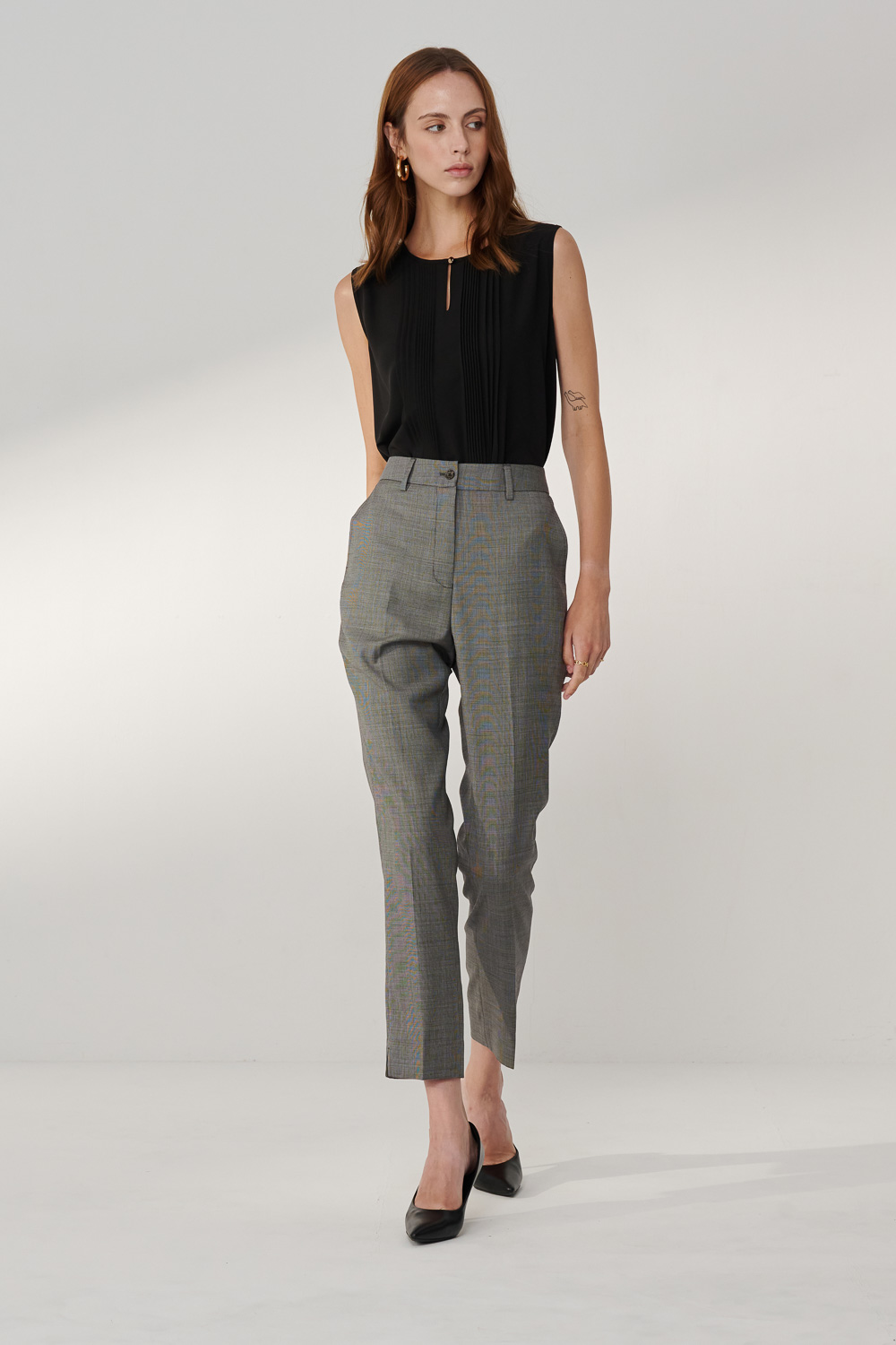 SST&C #Milan Series  Gray Fitted Suit Trousers | 7262404002  (Outlet)_4