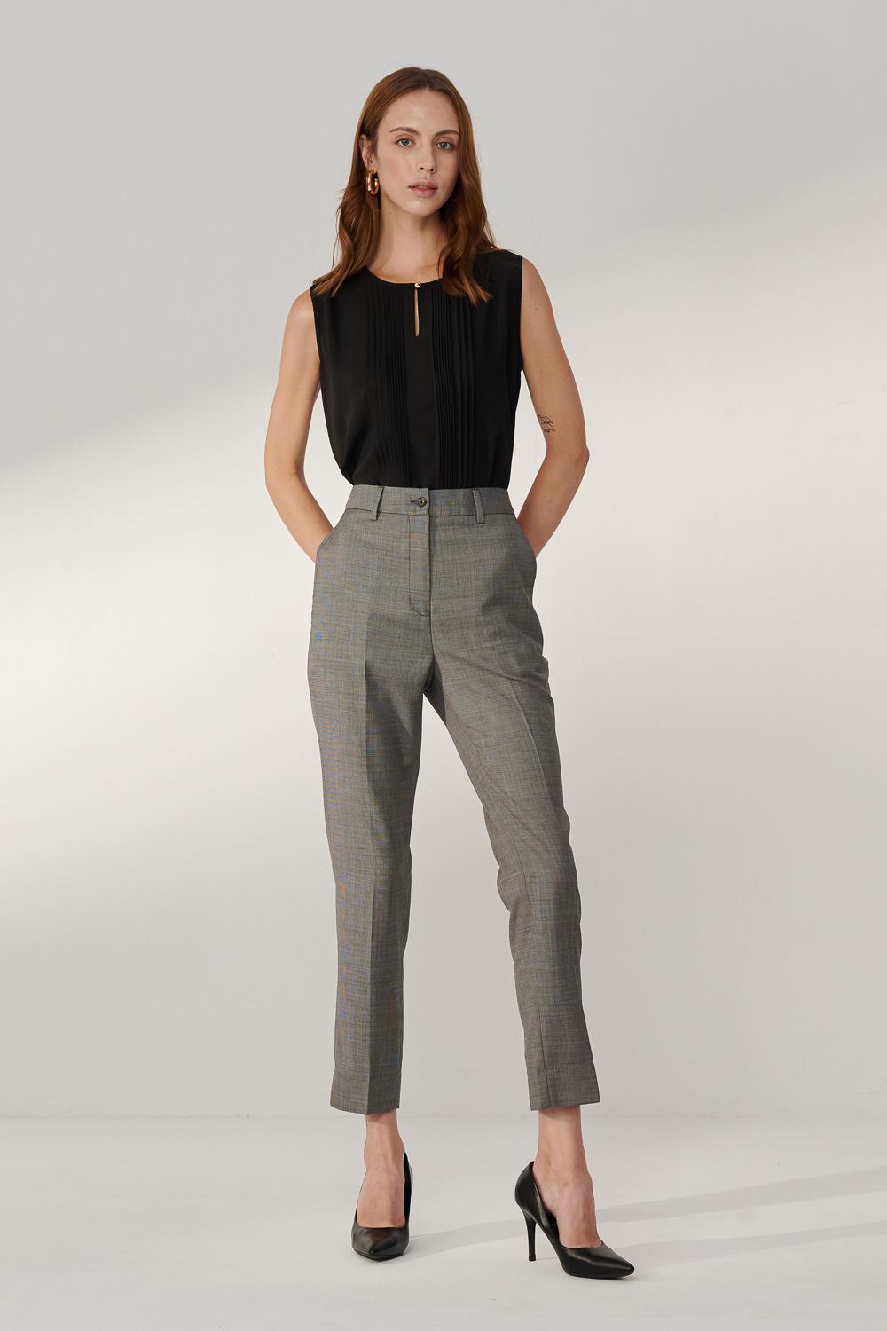 SST&C #Milan Series  Gray Fitted Suit Trousers | 7262404002  (Outlet)_5