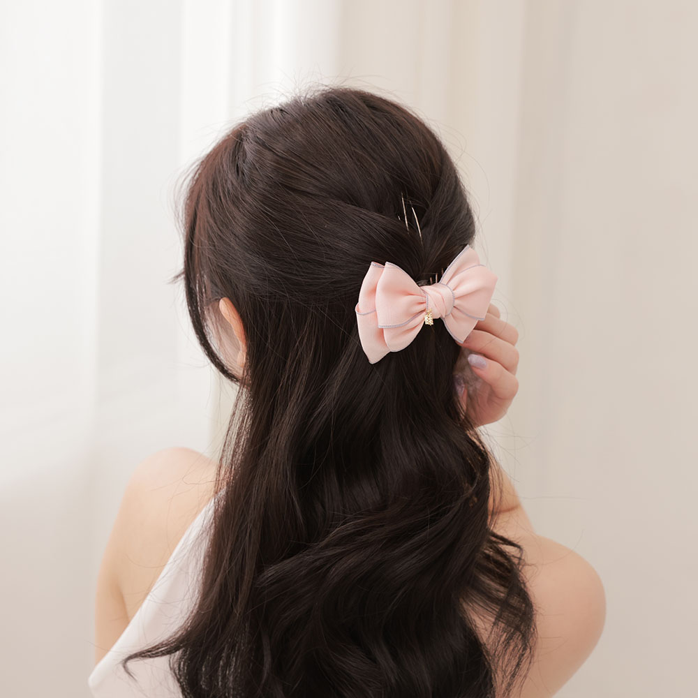 【花田囍飾】FC23031甜美氣質蝴蝶結台灣手工長髮叉(4色)_3