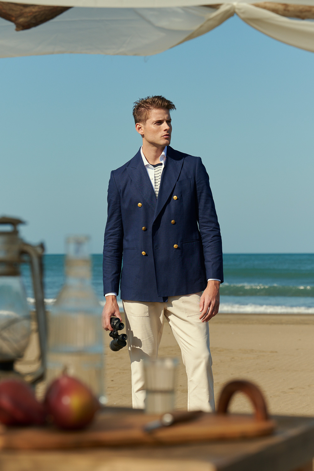 SST&C Navy Blue Double Breasted Casual Suit | 0612403001  (Outlet)_1