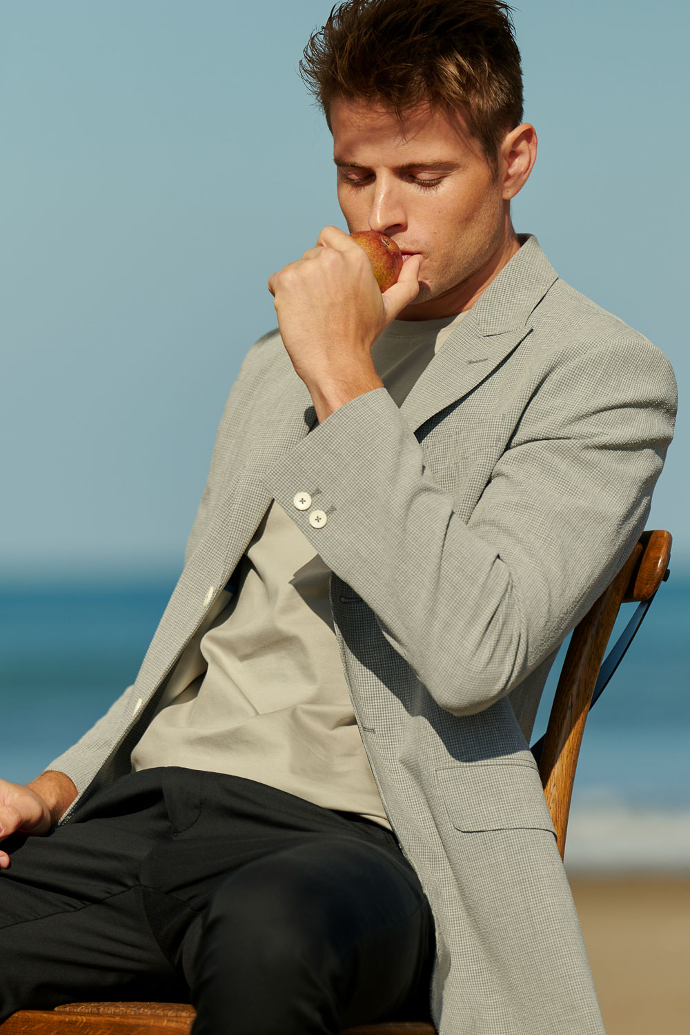 SST&C Gray Check Pattern Seersucker Casual Suit | 0612403003  (Outlet)_2