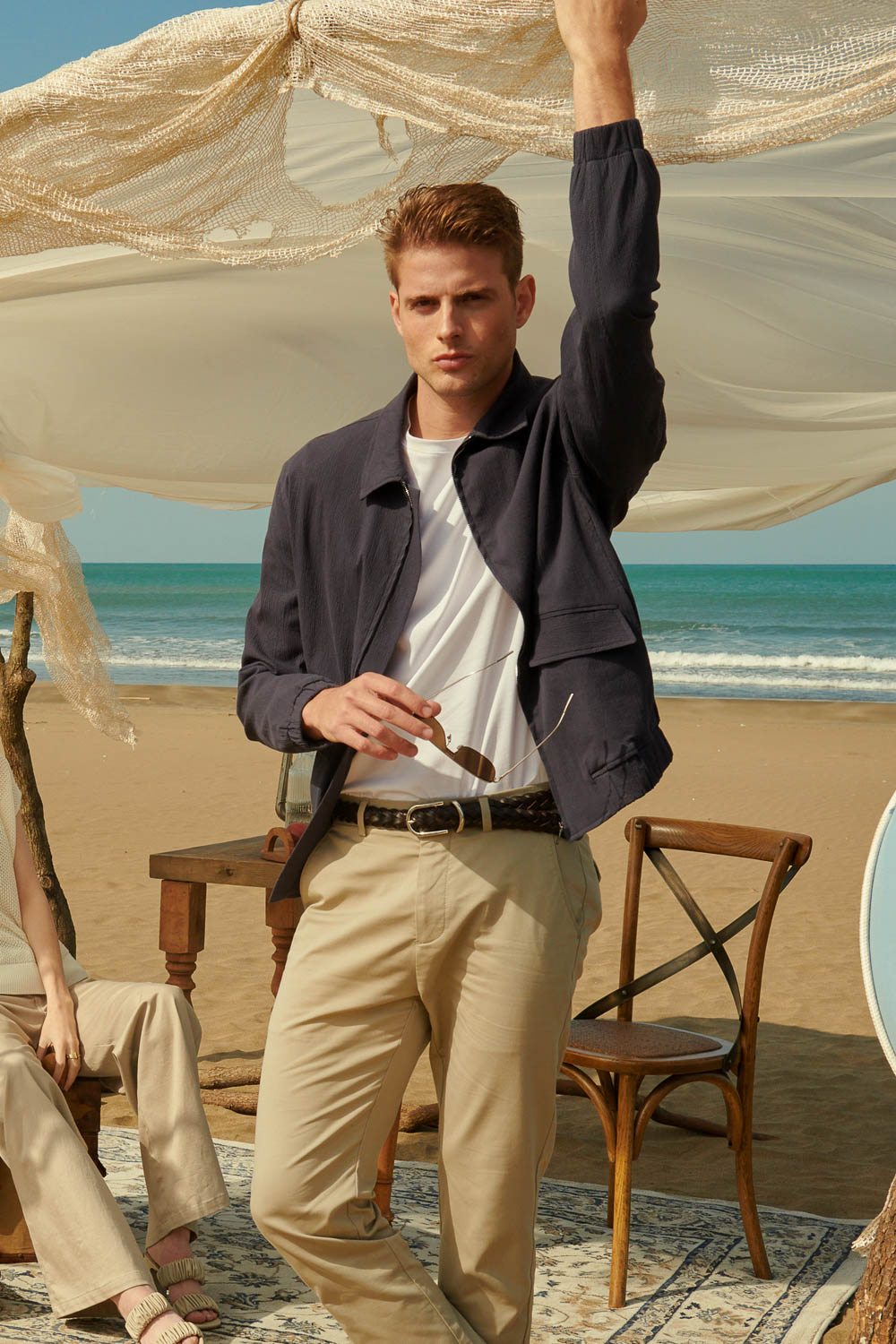 SST&C Moss Gray Slim Fit Elastic Casual Trousers | 1212402004  (Outlet)_3