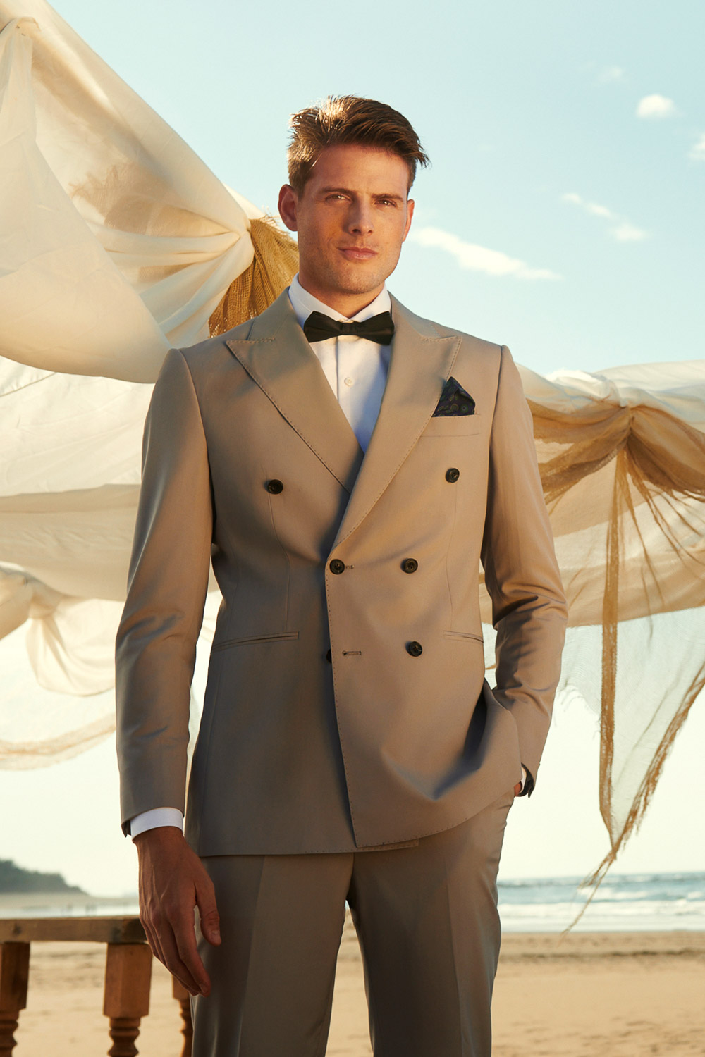 SST&C Matte Gray Purple Slim Double Breasted Suit Jacket | 0112402008  (Outlet)_0