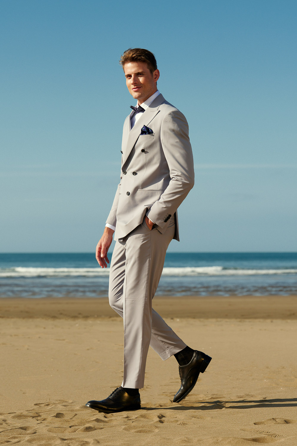 SST&C Matte Gray Purple Slim Double Breasted Suit Trousers | 0212402008  (Outlet)_0