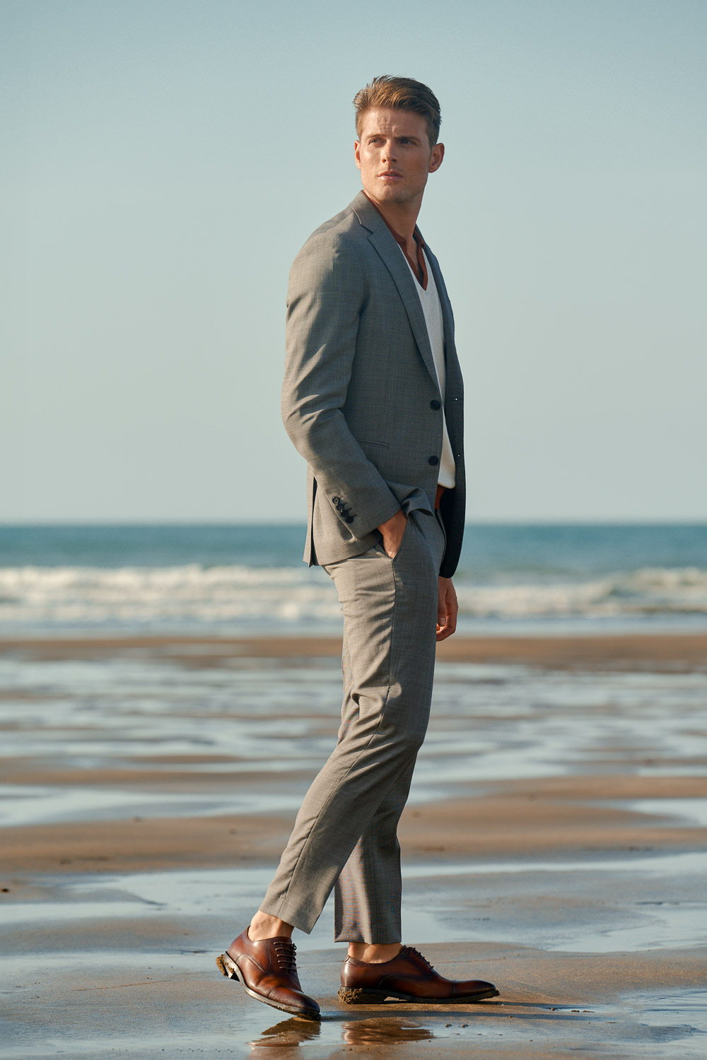 SST&C #Milan Series  Gray Slim Suit Trousers | 0212403002  (Outlet)_0