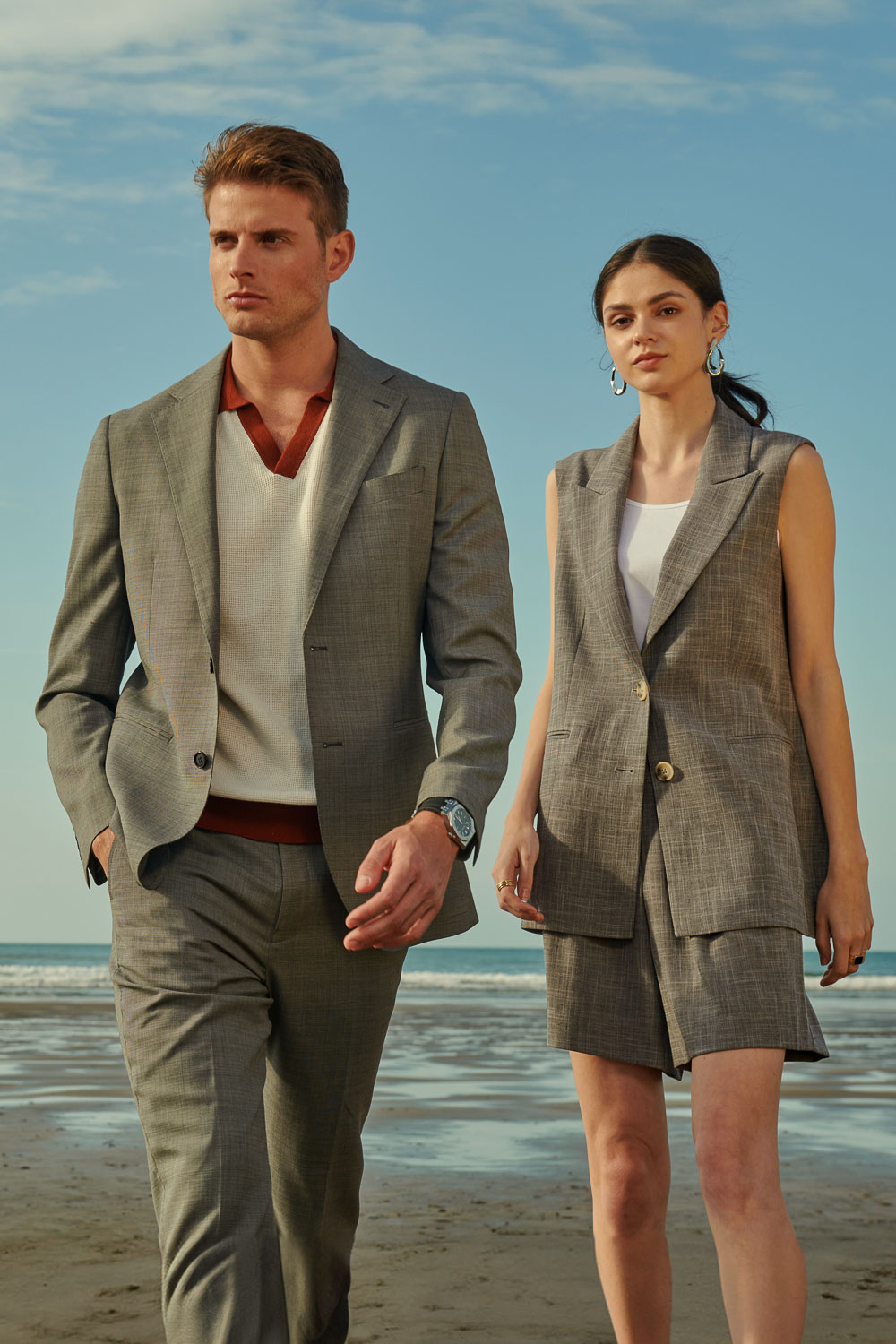 SST&C #Milan Series  Gray Slim Suit Trousers | 0212403002  (Outlet)_3