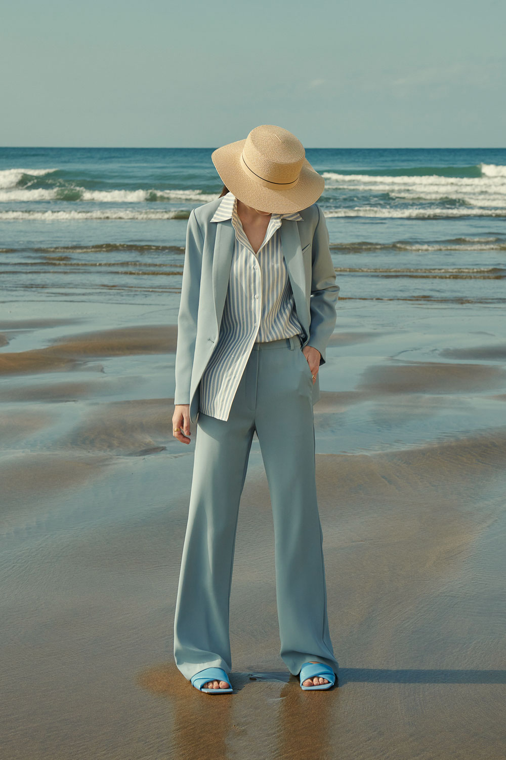 SST&C Baby Blue Slim Fit Bell Bottoms | 8262403002  (Outlet)_0