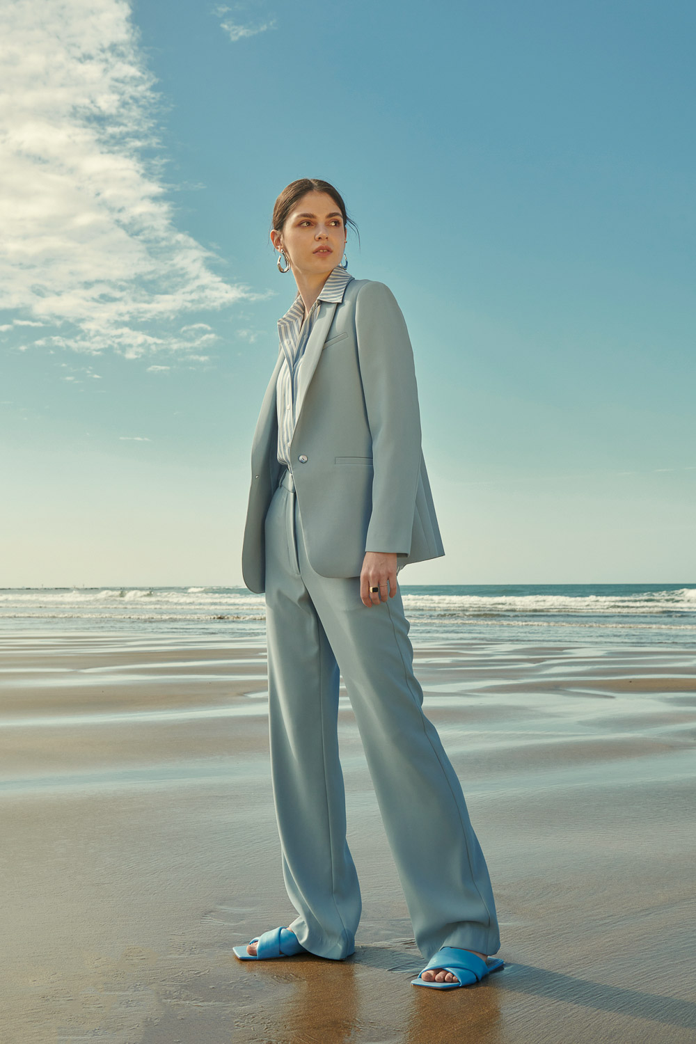 SST&C Baby Blue Slim Fit Bell Bottoms | 8262403002  (Outlet)_1