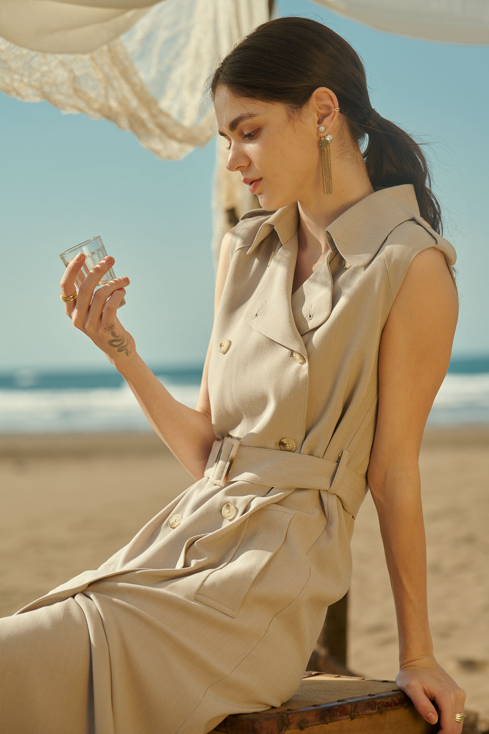 SST&C Light Cardigan Style Long Dress | 8562404001  (Outlet)_0