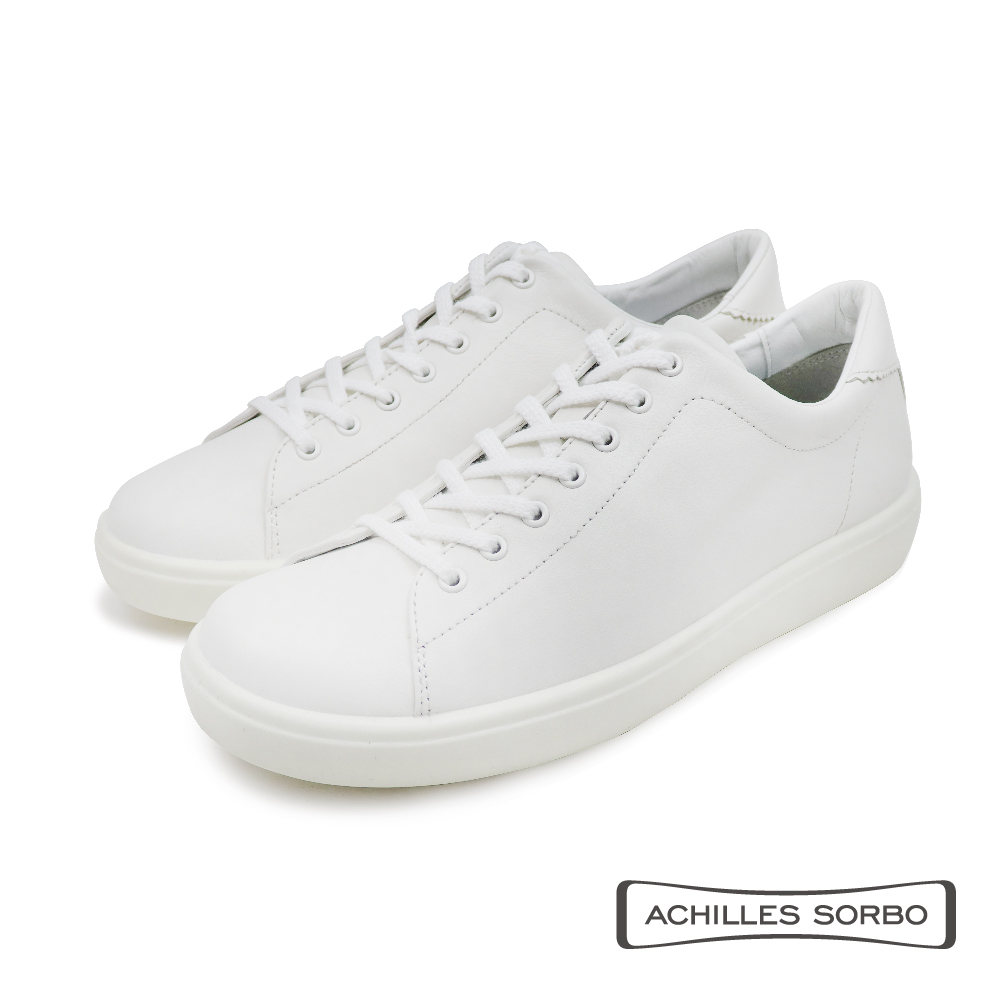 【Achilles】經典止滑素面綁帶小白鞋 白色(ANF512-WH)