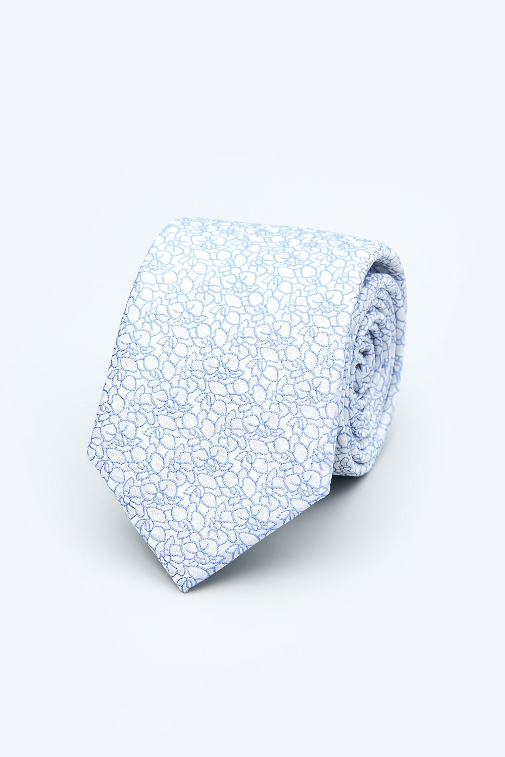SST&C White Floral Narrow Tie | 1912403018_0