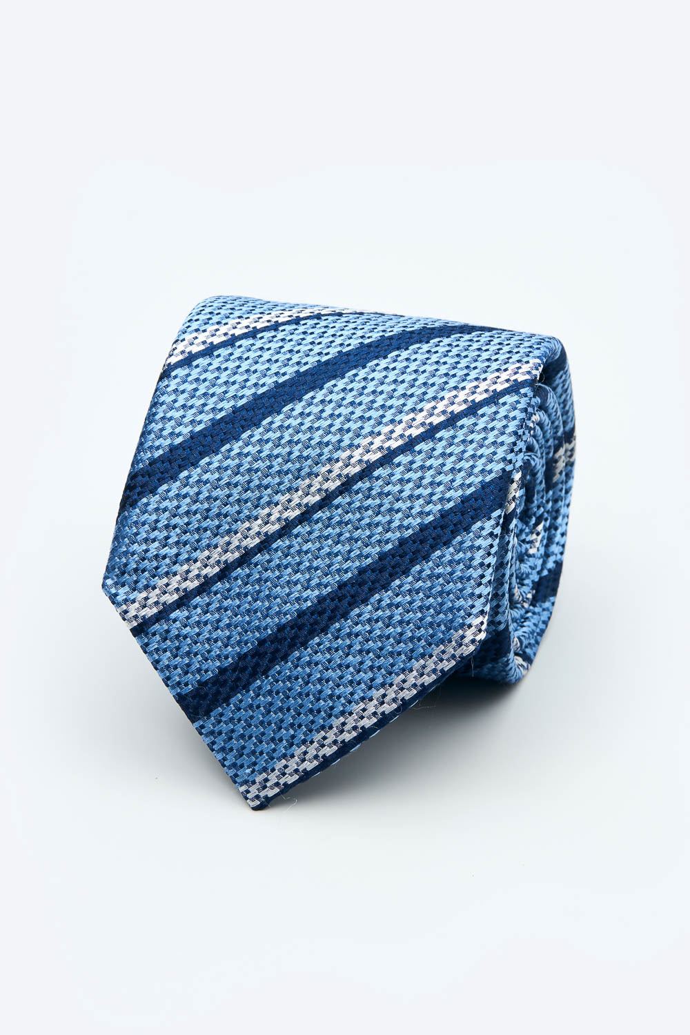 SST&C Blue Striped Pattern Classic Tie | 2012403002_0