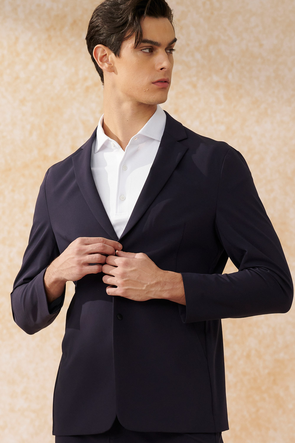 SST&C Dark Navy High Elastic Casual Suit Jacket | 0612404001  (Outlet)_1