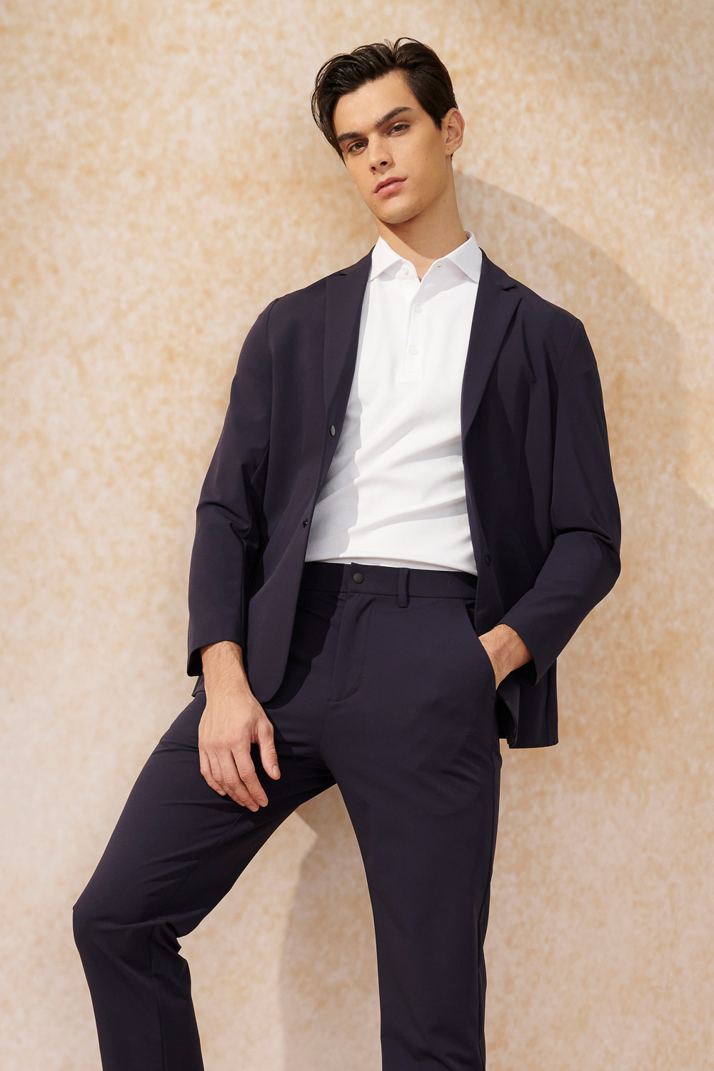 SST&C Dark Navy High Elastic Casual Suit Jacket | 0612404001  (Outlet)_3