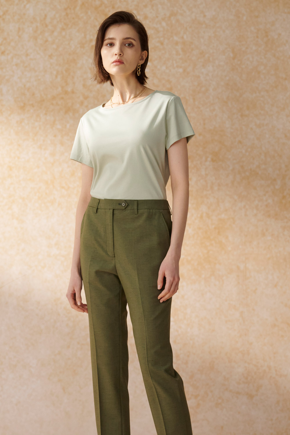 SST&C Celadon Green Boat Collar Short Sleeve T-Shirt | 8762405002_1