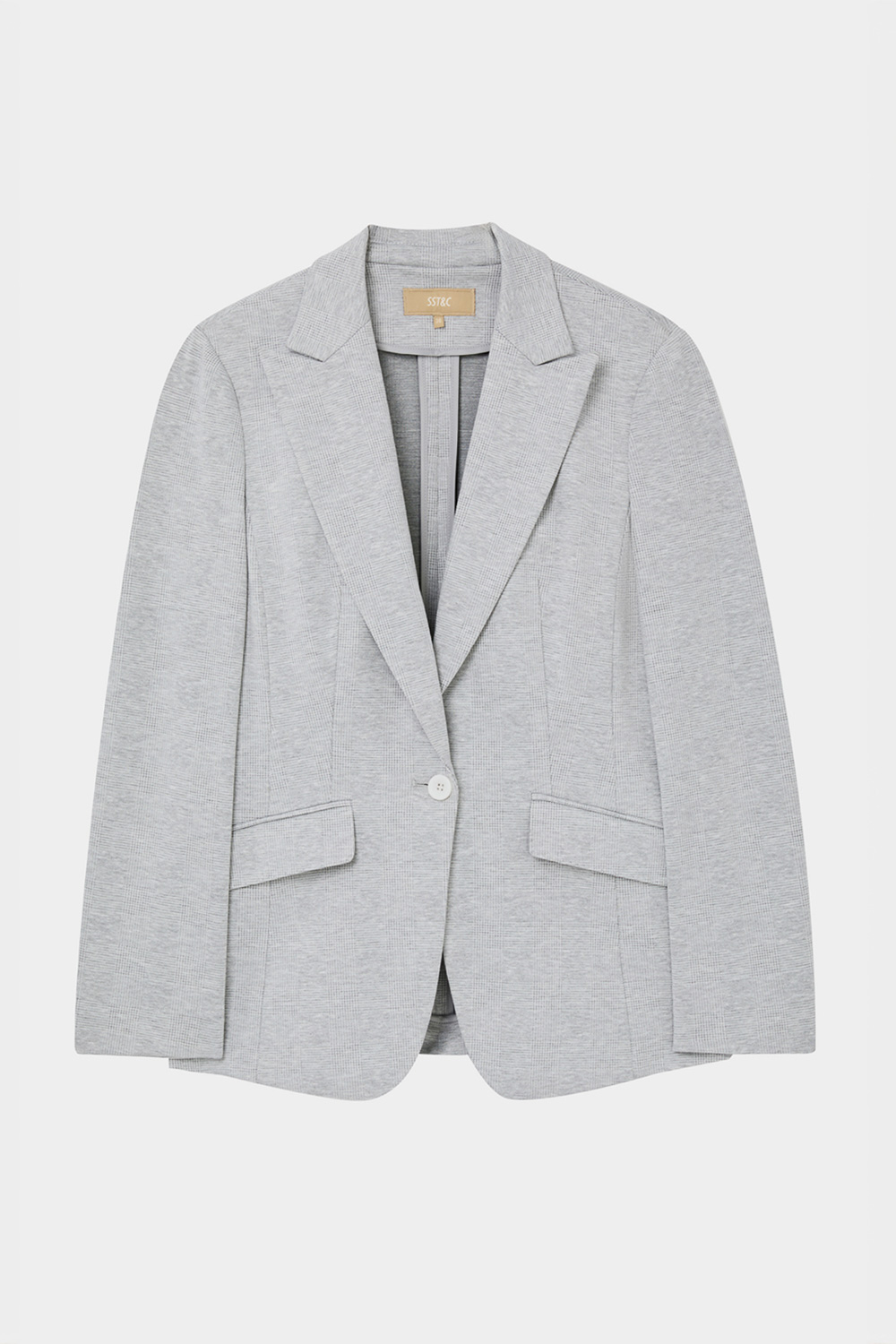 SST&C Gray Sword Collar Fitted Suit Jacket | 7162405004_5