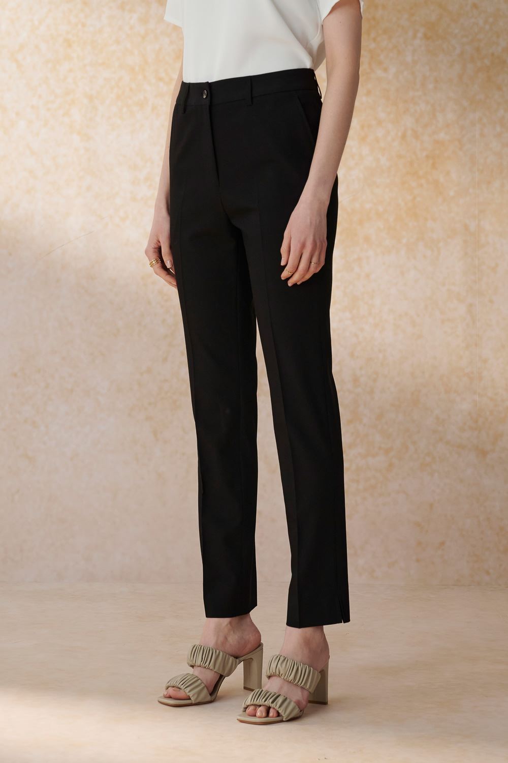 SST&C Black Fitted Suit Trousers | 7262405001_5