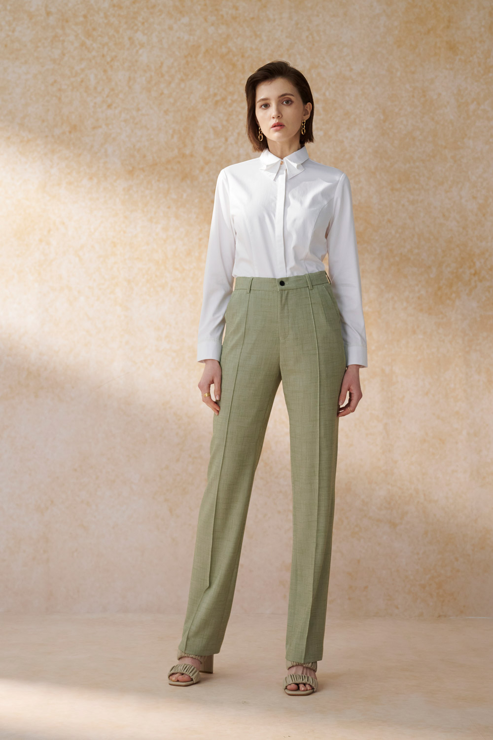 SST&C Light Green Fitted Suit Trousers | 7262405005_4