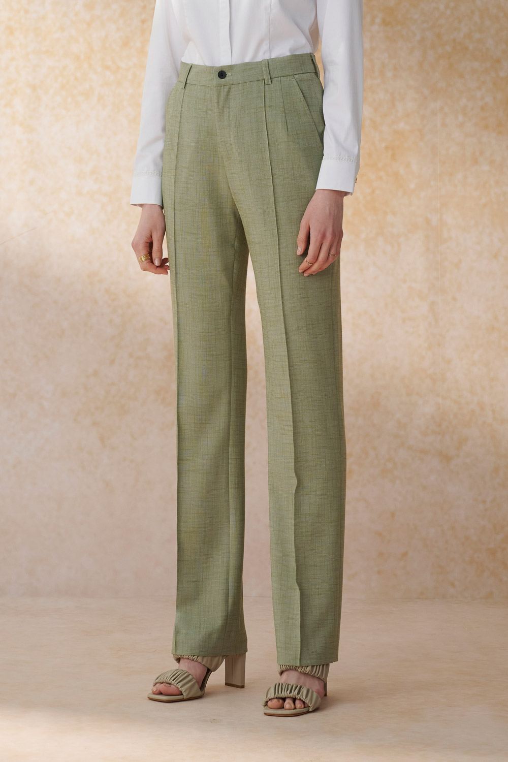 SST&C Light Green Fitted Suit Trousers | 7262405005_5