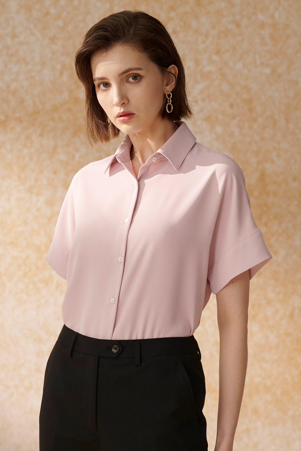 SST&C Baby Pink Off-Shoulder Short Sleeves | 7662405002_0