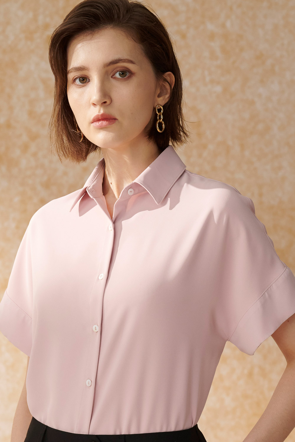 SST&C Baby Pink Off-Shoulder Short Sleeves | 7662405002_1