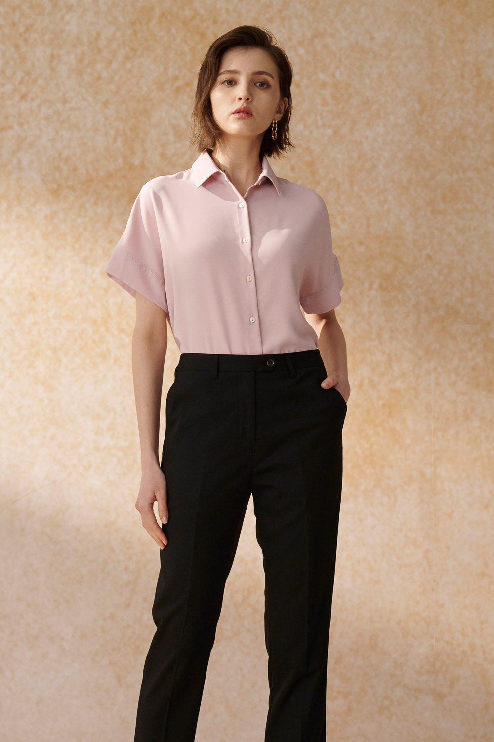 SST&C Baby Pink Off-Shoulder Short Sleeves | 7662405002_2