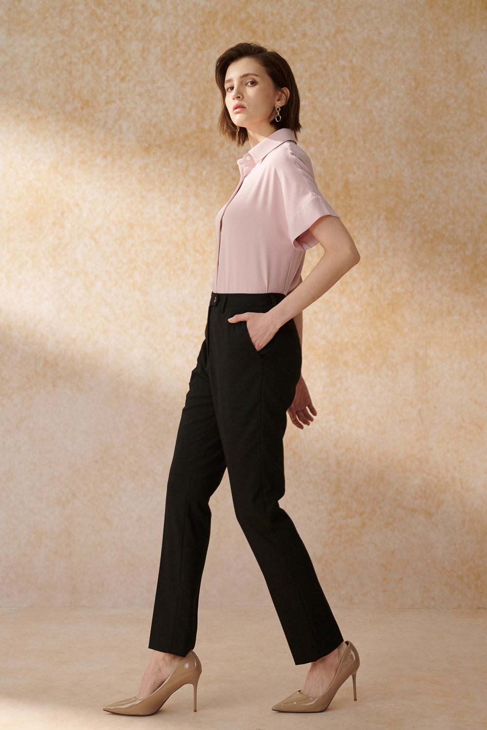 SST&C Baby Pink Off-Shoulder Short Sleeves | 7662405002_3