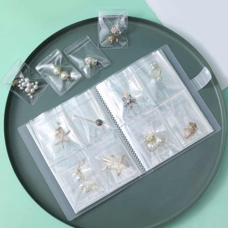 透明飾品收納冊 耳環戒指項鍊防氧化袋子 首飾透明收納包 密封袋 首飾收納書頁【ZM0403】《約翰家庭百貨