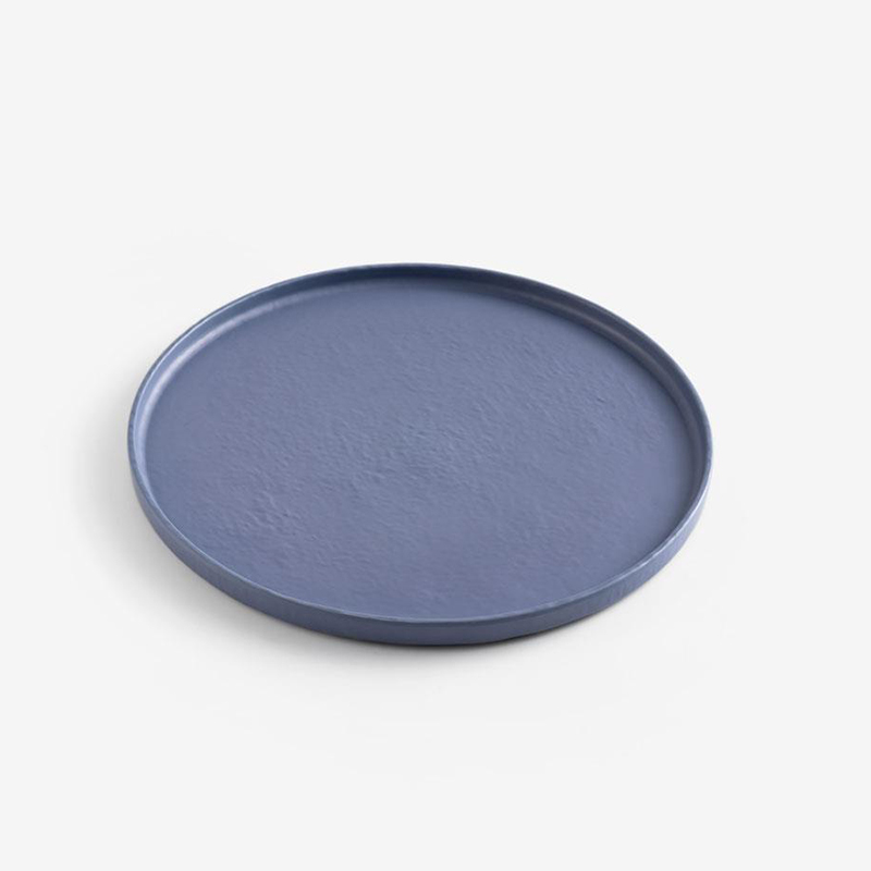 Stripes 17cm Plated Plastic Plate | Black | 10-piece Set_0