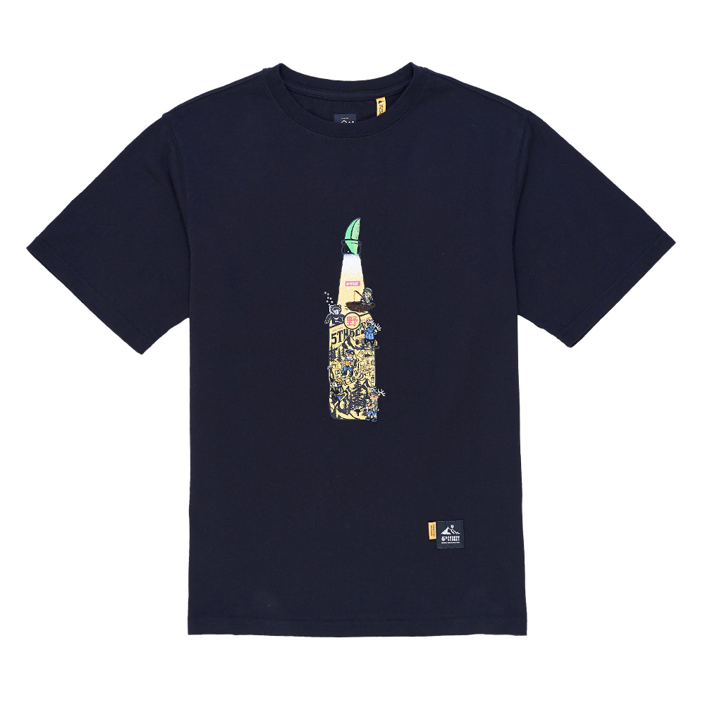 5th STREET｜山形｜男裝｜酒瓶泡沫發泡印花短袖T恤｜黑色