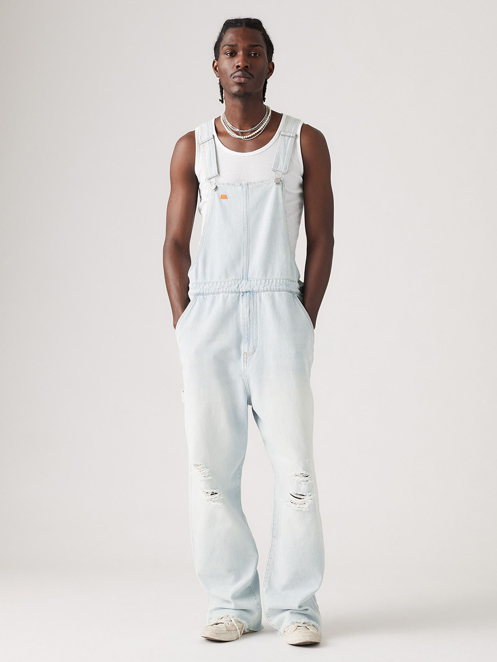 Levi’s® x ERL 淺色丹寧牛仔吊帶工裝褲 人氣新品