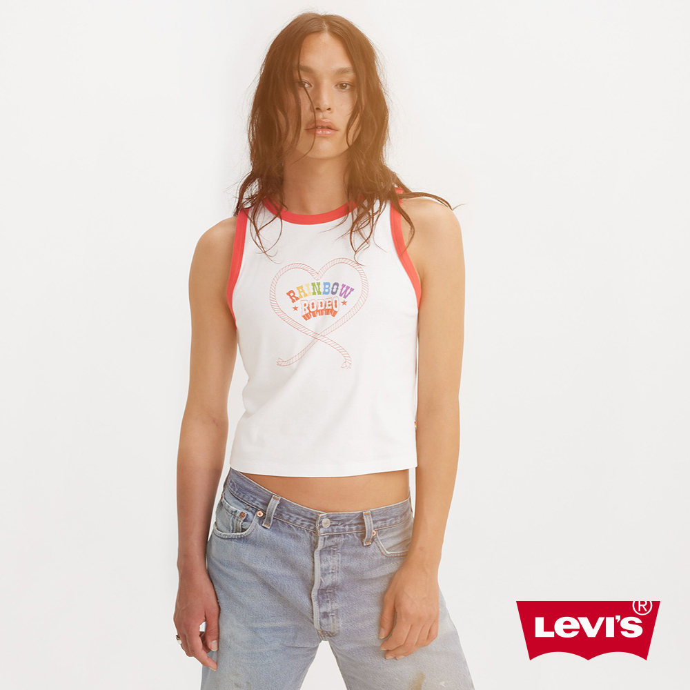 Pride平權系列 男女同款滾邊彩虹LOGO背心 熱賣單品