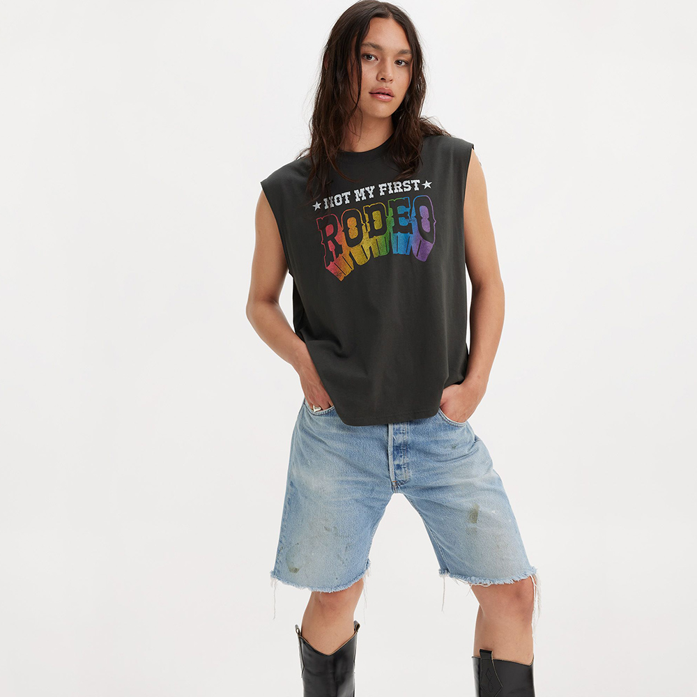 Pride平權系列 男女同款寬肩彩虹LOGO背心 熱賣單品